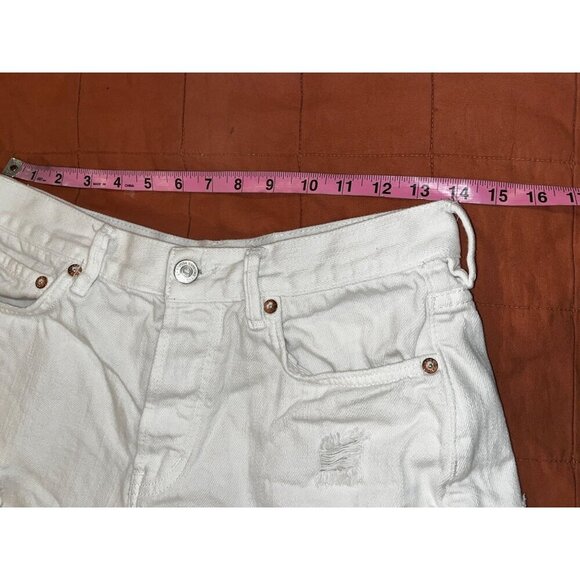 Free People We The Free White Frayed Hem Women's Denim Shorts Size 27 Womens - Picture 5 of 7